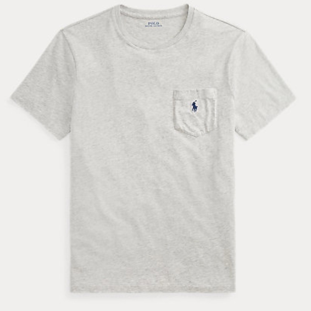 3 / $40 Polo Ralph Lauren Heather Gray Jersey Cotton Tee w/ Pocket - M